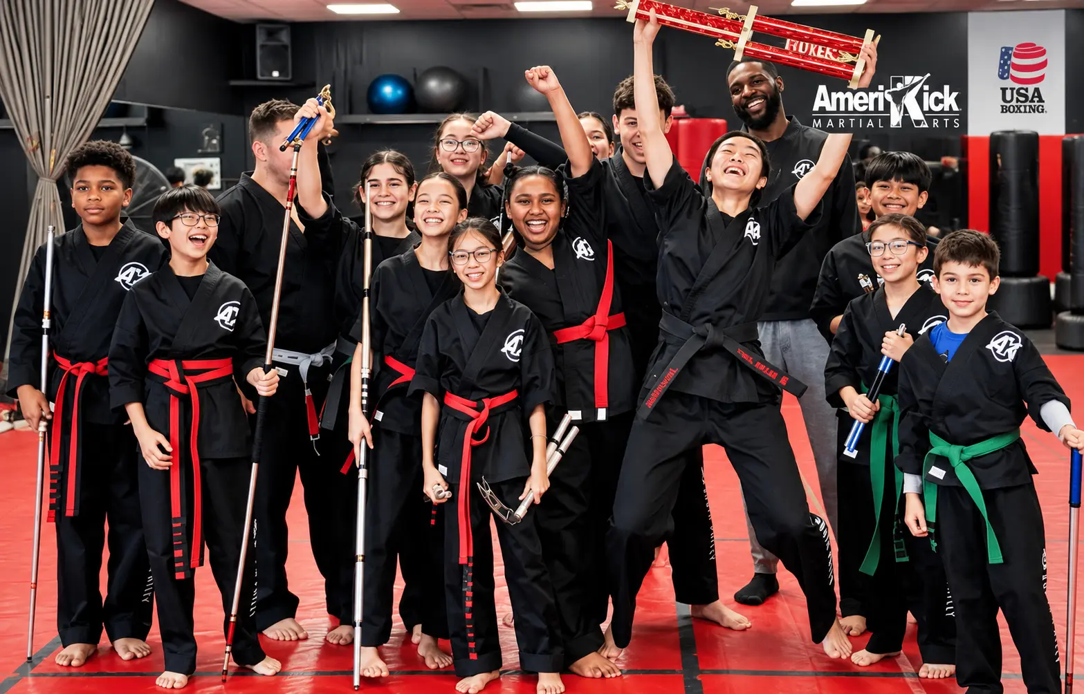 AmeriKick South Philadelphia students and instructors together in class